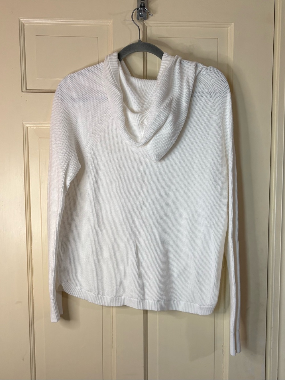 Lauren Ralph Lauren White Women's Waffle-Knit Hoodie Size Large Resort Travel - Picture 8 of 9